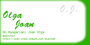 olga joan business card